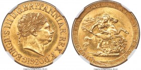 George III gold Sovereign 1820 MS64 NGC, KM674, S-3785C. Large Dot, Open 2 variety. A sunny example revealing a laudable quality of preservation for t...