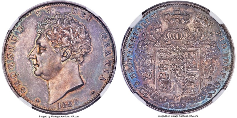 George IV Proof Crown 1826 PR63 NGC, KM699, S-3806, ESC-2336 (R), L&S-28. SEPTIM...