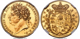 George IV gold 1/2 Sovereign 1821 MS63 NGC, KM681, S-3802. An elusive single-year type which rarely crosses into choice territory. However, the presen...