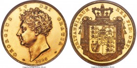 George IV gold Proof 5 Pounds 1826 PR62 NGC, KM702, S-3797, W&R-213 (R3). A majestic gold 5 Pounds featuring Wyon's masterful portrait of George IV, t...