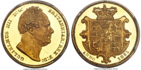 William IV gold Proof Sovereign 1831 PR63 Deep Cameo PCGS, KM717, S-3829B, W&R-261. Thickly frosted over William's portrait and the reverse shield, re...