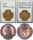 Victoria 10-Piece Certified gold & silver Partial "Golden Jubilee" Mint Set 1887 NGC, 1) 3 Pence - MS64, KM758, S-3931 2) 6 Pence - MS63, KM759, S-392...