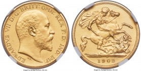 Edward VII gold Matte Proof 1/2 Sovereign 1902 PR67 NGC, KM804, S-3974A, Marsh-505. Mintage: 15,000. In a word: immaculate. Simply unimprovable qualit...