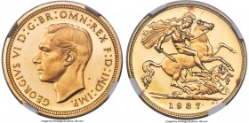 George VI 4-Piece Certified gold Proof Set 1937 NGC, 1) 1/2 Sovereign - PR63 Ultra Cameo, KM858, S-4077 2) Sovereign - PR64, KM859, S-4076 3) 2 Pounds...