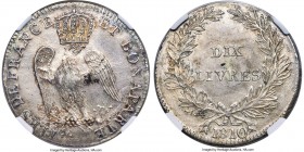 French Administration. Napoleon 10 Livres 1810 MS62 NGC, KM1, Dav-37. Struck for use in Reunion, which had changed its name to Iles de Bonaparte in th...