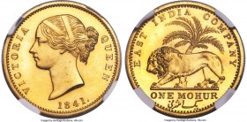 British India. Victoria gold Proof Restrike Mohur 1841.-(c) PR66 NGC, Calcutta mint, KM461.2, Prid-23, S&W-3.8. Type A Bust, Type II Reverse. Variety ...