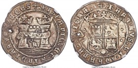 Charles & Johanna "Early Series" 3 Reales ND (1536-1542) R-·M·/·M· VF Details (Holed, Tooled) NGC, Mexico City mint, KM0013.2, Cal-103, Nesmith-5 (thi...