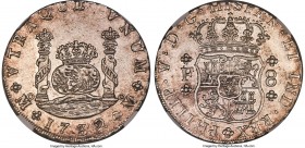 Philip V "Milled" 8 Reales 1732 Mo-F MS61 NGC, Mexico City mint, KM103, Cal-774, Cay-9349. A fantastic rarity and one of the most highly sought dates ...