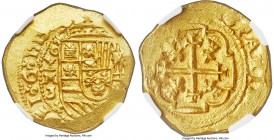 Philip V gold Cob 4 Escudos 1713 MXo-J MS63 NGC, Mexico City mint, KM55.1, Cal-233. 13.4gm. From the 1715 Plate Fleet. Incredibly fresh and adorned in...