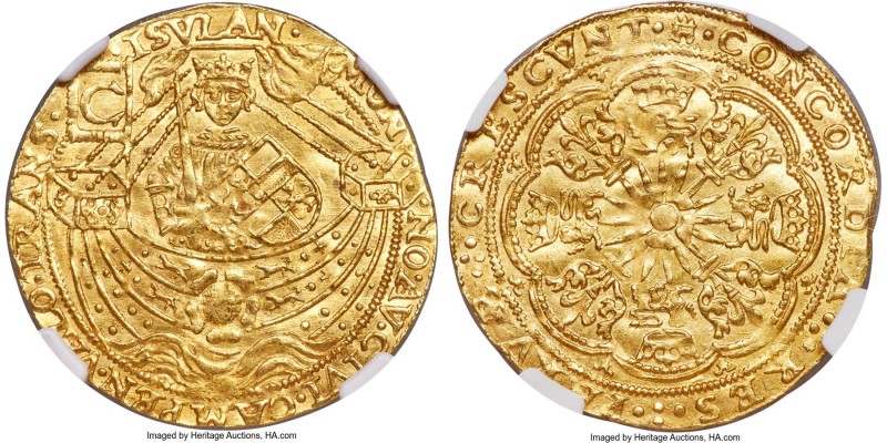 Kampen. City gold Imitative Rose Noble ND (1590-1593) MS65 NGC, Kampen mint, Fr-...