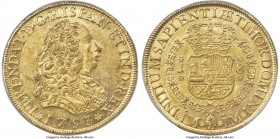 Ferdinand VI gold 8 Escudos 1753 LM-J MS61 PCGS, Lima mint, KM50, Fr-16, Cal-20. The single finest example of this date certified by PCGS, and wholly ...