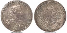 Peter I Rouble 1707-H XF45 NGC, Kadashevsky mint, KM130.1, Petrov-10 Rub., Bit-184, Diakov-38. By G. Haupt. With date in old Russian (Slavonic) script...