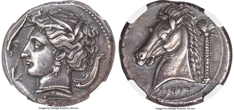 SICILY. Siculo-Punic. Ca. 320-300 BC. AR tetradrachm (26mm, 17.08 gm, 12h). NGC ...