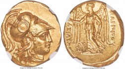 MACEDONIAN KINGDOM. Philip III Arrhidaeus (323-317 BC). AV stater (19mm, 8.61 gm, 1h). NGC MS 4/5 - 4/5. Lifetime issue of Babylon, ca. 323-317. Head ...
