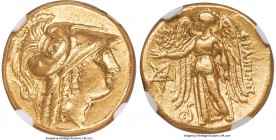 MACEDONIAN KINGDOM. Philip III Arrhidaeus (323-317 BC). AV stater (18mm, 8.54 gm, 2h). NGC XF 5/5 - 3/5. Abydus, ca. 323-317 BC. Head of Athena right,...