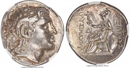 THRACIAN KINGDOM. Lysimachus (305-281 BC). AR tetradrachm (30mm, 17.04 gm, 8h). NGC AU 4/5 - 4/5. Lifetime issue of Amphipolis, ca. 288-281 BC. Diadem...