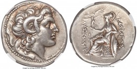 THRACIAN KINGDOM. Lysimachus (305-281 BC). AR tetradrachm (28mm, 17.03 gm, 11h). NGC XF 5/5 - 4/5, Fine Style. Lampsacus, ca. 305-281 BC. Diademed hea...