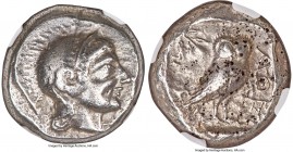 ATTICA. Athens. Ca. 510/500-480 BC. AR tetradrachm (23mm, 17.37 gm, 4h). NGC VF 5/5 - 4/5. Head of Athena right, wearing crested Attic helmet, the cre...