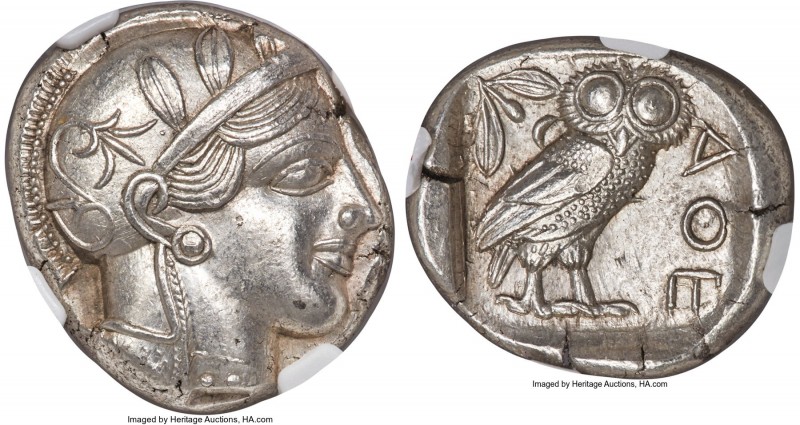 ATTICA. Athens. Ca. 440-404 BC. AR tetradrachm (25mm, 17.20 gm, 4h). NGC MS 5/5 ...