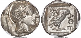 ATTICA. Athens. Ca. 440-404 BC. AR tetradrachm (26mm, 17.18 gm, 1h). NGC MS 5/5 - 5/5. Mid-mass coinage issue. Head of Athena right, wearing crested A...