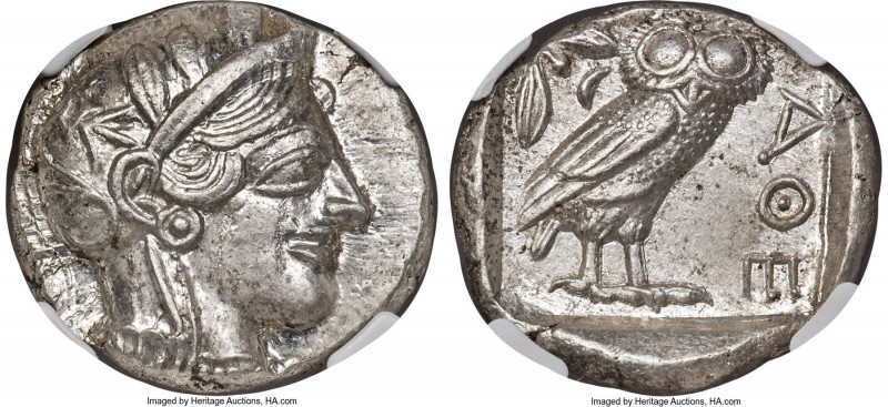 ATTICA. Athens. Ca. 440-404 BC. AR tetradrachm (25mm, 17.20 gm, 6h). NGC MS 5/5 ...