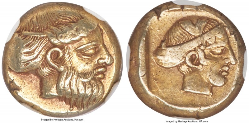 LESBOS. Mytilene. Ca. 454-427 BC. EL sixth-stater or hecte (10mm, 2.55 gm, 5h). ...