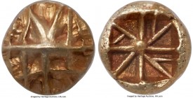 IONIA. Uncertain mint. Ca. 625-550 BC. EL 1/24 stater or myshemihecte (6mm, 0.56 gm). NGC Choice AU 5/5 - 5/5. Lydo-Milesian standard. Geometric figur...