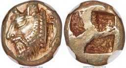 IONIA. Phocaea. Ca. 521-478 BC. EL sixth-stater or hecte (10mm, 2.61 gm). NGC AU 5/5 - 4/5. Head of man-headed bull with beard left, wearing collar wi...