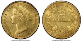 Victoria gold Sovereign 1861-SYDNEY MS60 PCGS, Sydney mint, KM4. A conditional rarity that is uncommonly found in Mint State, with only three yet grad...
