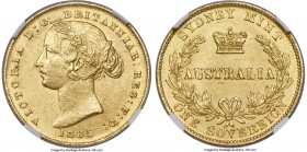 Victoria gold Sovereign 1865-SYDNEY MS62 NGC, Sydney mint, KM4. A standout representative in conditional terms, with the vast majority of collector ex...
