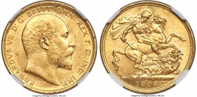 Edward VII gold Sovereign 1903-S MS64 NGC, Sydney mint, KM15, S-3973, Fr-33. Pale sun-yellow surfaces alight with beaming cartwheel luster. Currently ...