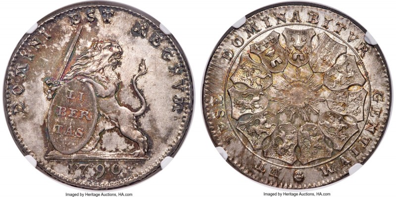 Insurrection 3 Florins 1790-(b) MS62 NGC, Brussels mint, KM50, Dav-1285. Mintage...