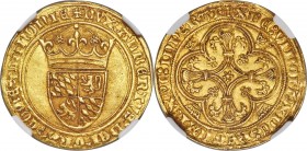 Hainaut. Albert of Bavaria gold Couronne d'Or ND (1388-1404) MS63 NGC, Valenciennes mint, Fr-259, Delm-295, Chalon-117, Witt-3247. 3.96gm. Second emis...