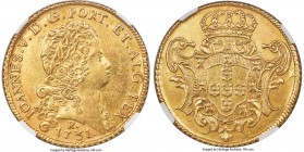 João V gold 12800 Reis (Dobra) 1731-R AU Details (Removed From Jewelry) NGC, Rio de Janeiro mint, KM148, LMB-197. A less-circulated example of this im...