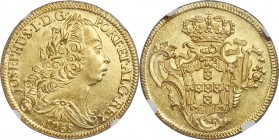 Jose I gold 6400 Reis 1768-B MS61 NGC, Bahia mint, KM172.1, LMB-398. A luminous, lemon-gold offering showcasing complete detailing to every facet of i...