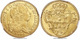 Jose I gold 6400 Reis 1772-B AU55 NGC, Bahia mint, KM172.1, LMB-402. Visually balanced, the strike close to perfectly centered and the surfaces nearly...