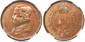 Pedro II nickel-bronze Pattern 20 Reis 1860 MS62 NGC, KM-Pn88, Bentes-E48.04 (listed in copper). A rare Pattern with a bust of Pedro II, similar to th...