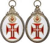 Pedro II Order of Christ Commander Badge ND (Instituted 1843) UNC, Barac-118, R&S-Br57. 80x57mm. 73.90gm. With red enameled sacred heart and ring susp...