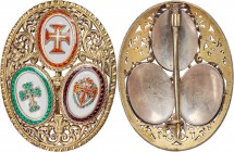 Pedro II Combined Order of the Three Military Orders Decoration ND (Instituted 1843?) AU, cf. Barac-120, R&S-Unl. 65x50mm. 53.81gm. Combining the embl...
