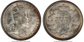 Edward VII "Small H" 5 Cents 1902-H MS66 PCGS, Heaton mint, KM9. Small H variety. Decorated in blooming argent luster throughout, a tinge of cupric to...
