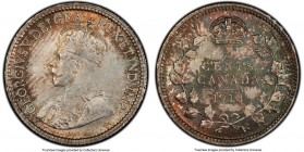 George V 5 Cents 1913 MS66 PCGS, Ottawa mint, KM22. A superior example decorated in soft silvery patination with iridescent blue-green color gracing t...