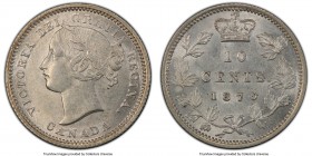 Victoria "Wide 0" 10 Cents 1870 MS62 PCGS, London mint, KM3. Wide "0" variety with doubling to both the "1" and "8" in the date. A scarcer type in Min...