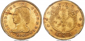 Republic gold 4 Escudos 1826 BOGOTA-JF XF45 NGC, Bogota mint, KM86, Fr-69. This elusive one-year type was the only post-colonial 4 Escudos issue of th...