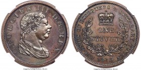 British Colony. George III Proof Stiver 1813 PR65 Brown NGC, KM10, Prid-29a. Rich mahogany tone dresses the surfaces of this conditional rarity, whose...