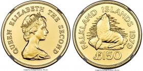 British Colony. Elizabeth II gold "Falkland Fur Seal" 150 Pounds 1979 MS67 NGC, KM13. Mintage: 488. AGW 0.9675 oz. 

HID09801242017

© 2020 Herita...