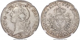 Louis XV Ecu 1771-S VF25 NGC, Reims mint, KM-Unl., cf. Dav-1332 (for type), Sobin-Unl., Gad-Unl. The sole example of this mint-date combination we hav...