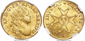 Louis XV gold Louis d'Or 1719/8-A MS64 NGC, Paris mint, KM438.1, Gad-336. Choice for the type with bold qualities throughout. Graphite haymarking over...
