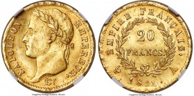 Napoleon gold 20 Francs 1811-A MS65 NGC, Paris mint, KM695.1. Hard to improve upon, with coppery-gold surfaces that are incredibly fresh and original ...