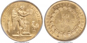 Republic gold 50 Francs 1878-A MS64 PCGS, Paris mint, KM831, Gad-1113, F-549. Mintage: 5,294. Near the peak of the certified population, and a general...