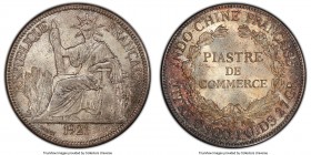 French Colony Piastre 1921 MS65 PCGS, San Francisco mint, KM5a.2, Lec-296. A generally weakly struck and poorly preserved date for this iconic French ...